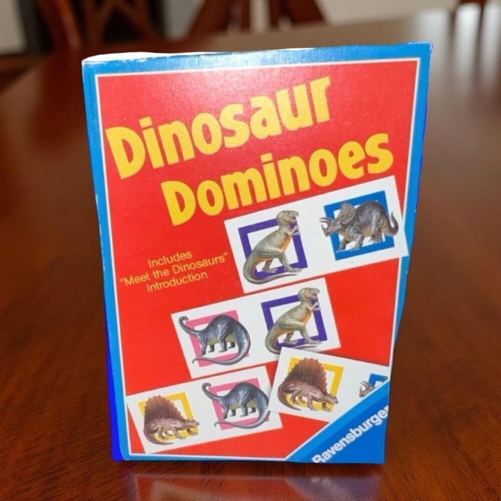 Vintage 1988 Ravensburger Dinosaur Dominoes Game